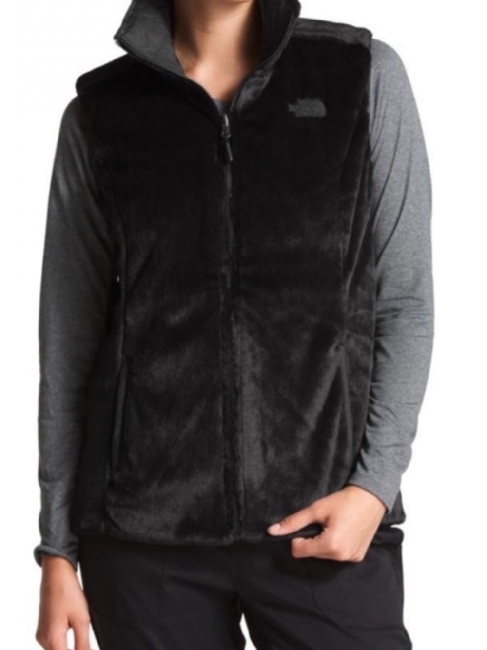 The North Face Black Plush Zip Vest